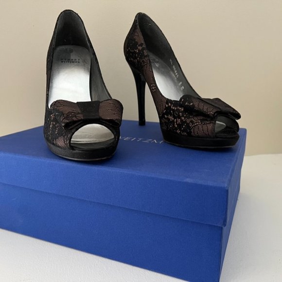 Stuart Weitzamn lace open toe platforms - Picture 4 of 4